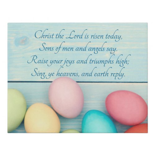 Christ the Lord Has Risen Faux Canvas Print