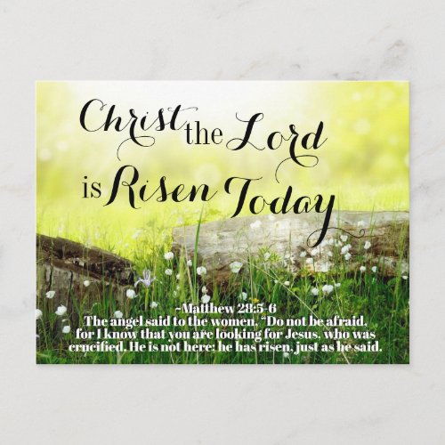 Christ the Lord is Risen Today Matthew 285 Easter Holiday Postcard