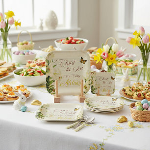 Christ the Lord is ris'n today Easter Paper Plates