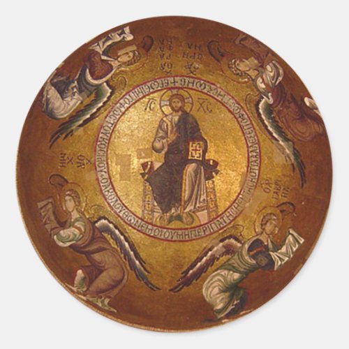 Christ the Pantakrator Christian Religious Icon Classic Round Sticker