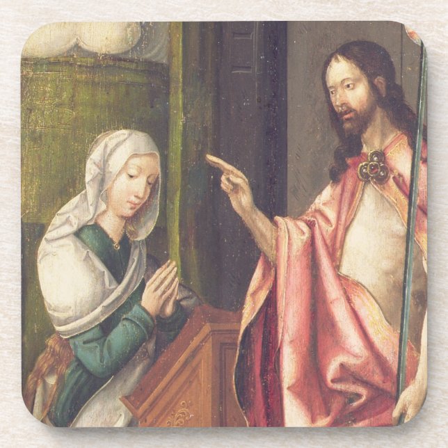 Christ the Redeemer blessing a woman (panel) Beverage Coaster (Front)