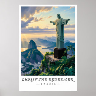Christ the Redeemer Brazil Wall Art, Rio City art Poster