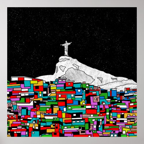 Christ the Redeemer Favela Poster