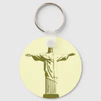 NEW RIO DE JANEIRO BRAZIL BRASIL CRISTO CORCOVADO SOUVENIR METAL KEYCHAIN