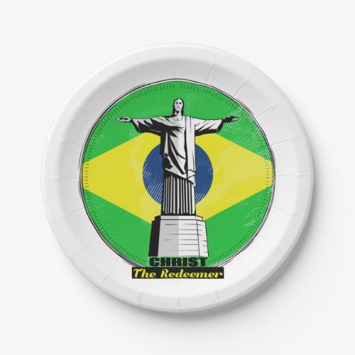 Christ The Redeemer Rio De Janero Paper Plates