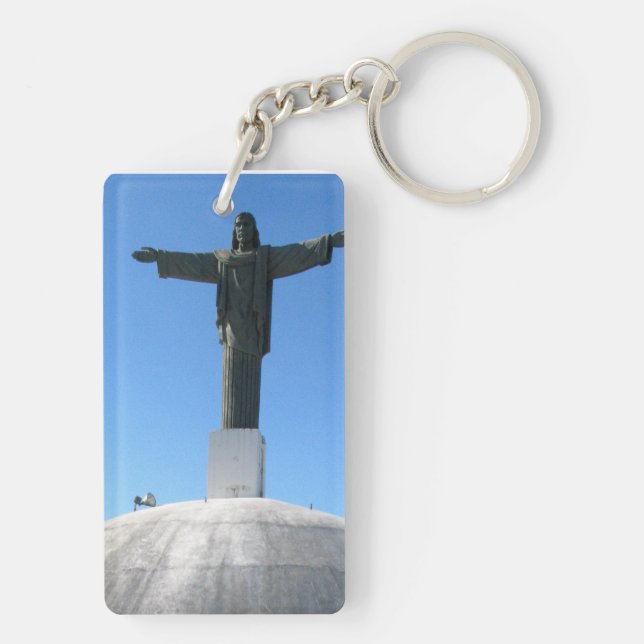 Christ the Redeemer statue, Dominican Republic Keychain (Back)
