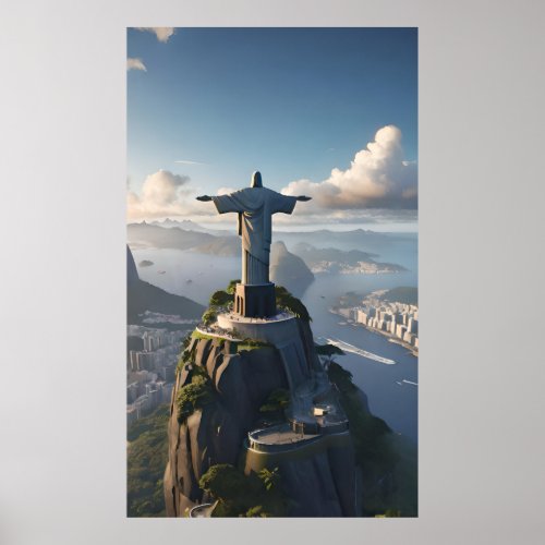 Christ the Redeemer statue in Brazil Poster