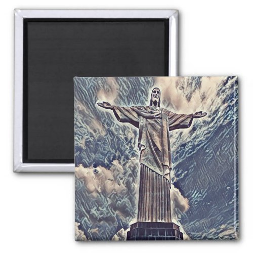 Christ the redeemer statue magnet