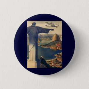 Christ the Redeemer Statue, Rio De Janeiro, Brazil Button