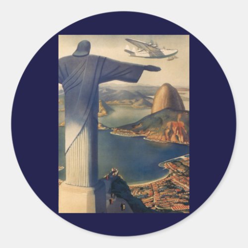Christ the Redeemer Statue Rio De Janeiro Brazil Classic Round Sticker