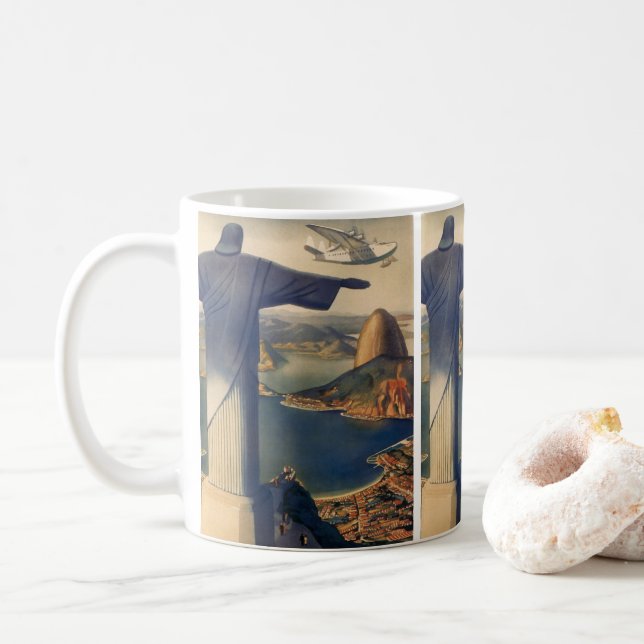 Christ the Redeemer Statue, Rio De Janeiro, Brazil Coffee Mug (With Donut)