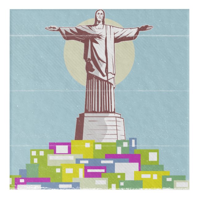 Christ the Redeemer Travel poster Favela  Acrylic Print (Front)