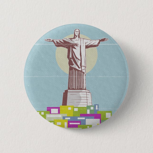 Christ the Redeemer Travel poster Favela  Button (Front)