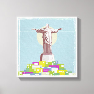 Christ the Redeemer Travel poster Favela Canvas Print