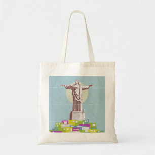 Christ the Redeemer Travel poster Favela  Tote Bag