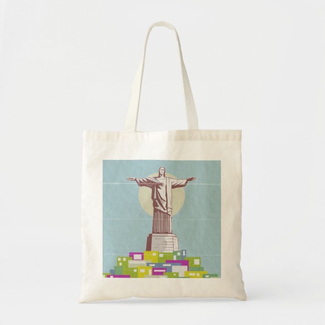 Christ the Redeemer Travel poster Favela  Tote Bag (Front)