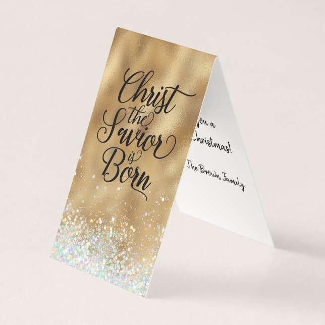 Christ the Savior is Born Christian Folded Card (Front)