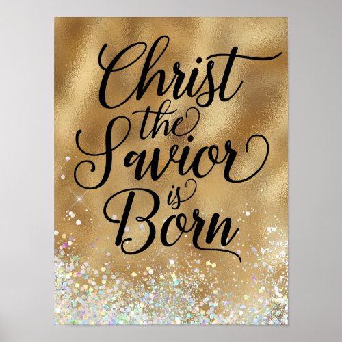 Christ the Savior is born Christmas Poster