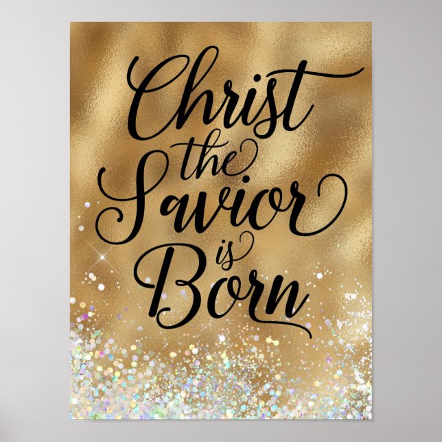 Christ the Savior is born Christmas Poster (Front)