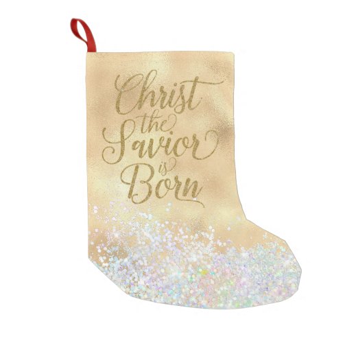 Christ The Savior is Born Small Christmas Stocking