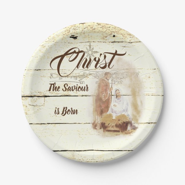 Christ the Saviour is born  Paper Plates (Front)
