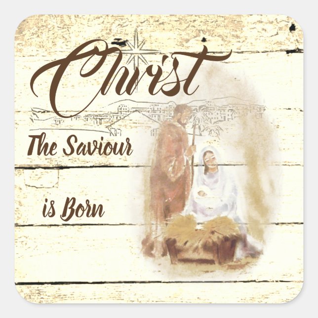 Christ the Saviour is born  Square Sticker (Front)