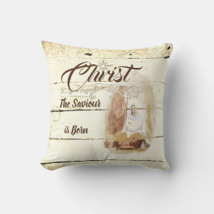 Christ the Saviour is born Throw Pillow