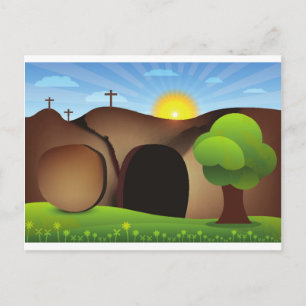christ tomb postcard