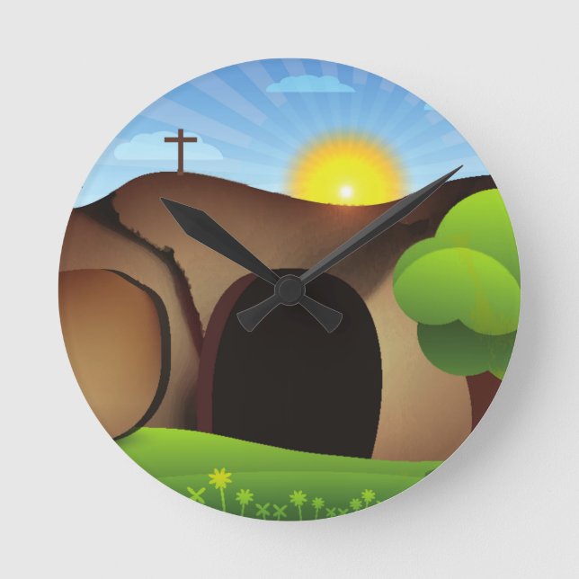christ tomb round clock (Front)