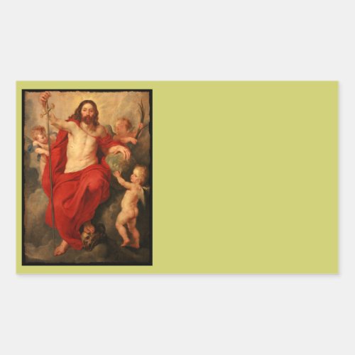 Christ Triumphs Over Death and Sin Rectangular Sticker
