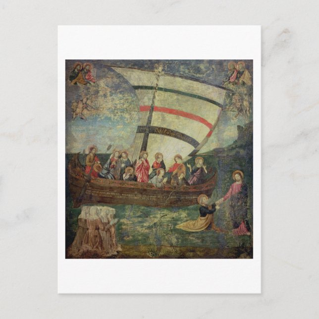 Christ walking on the water, after the 'Navicella' Postcard (Front)
