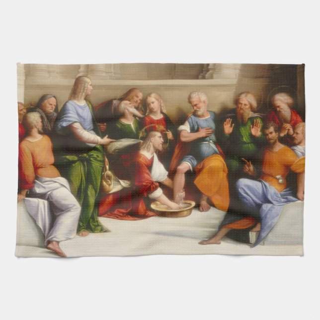 Christ Washing Feet - Garofalo Fine Art Kitchen Towel (Horizontal)
