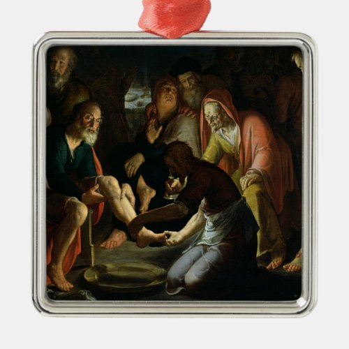Christ Washing the Disciples Feet 1623 Metal Ornament