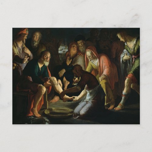Christ Washing the Disciples Feet 1623 Postcard