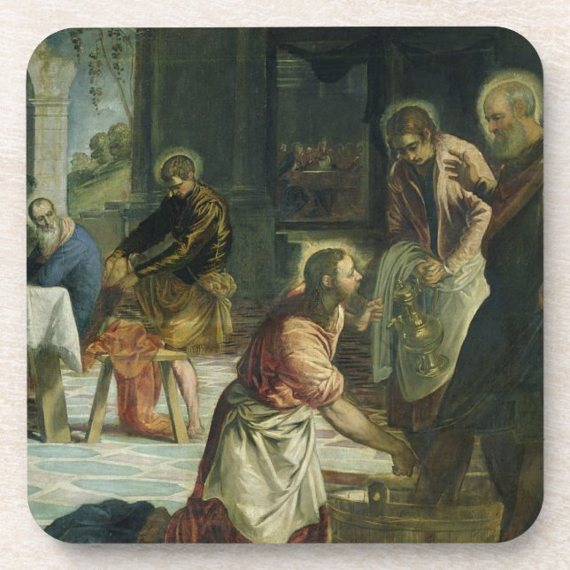 Christ Washing the Disciples' Feet, c.1547 Drink Coaster (Front)