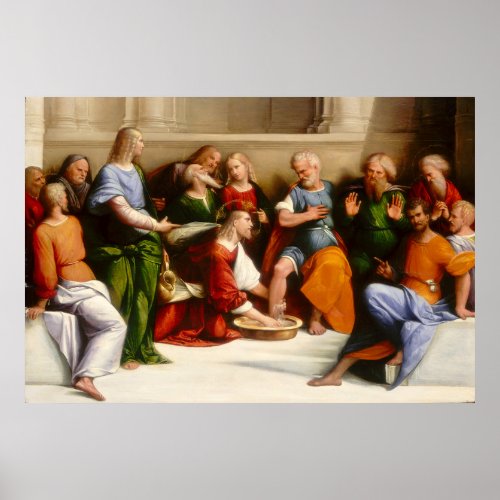 Christ Washing the Disciples Feet Garofalo Poster