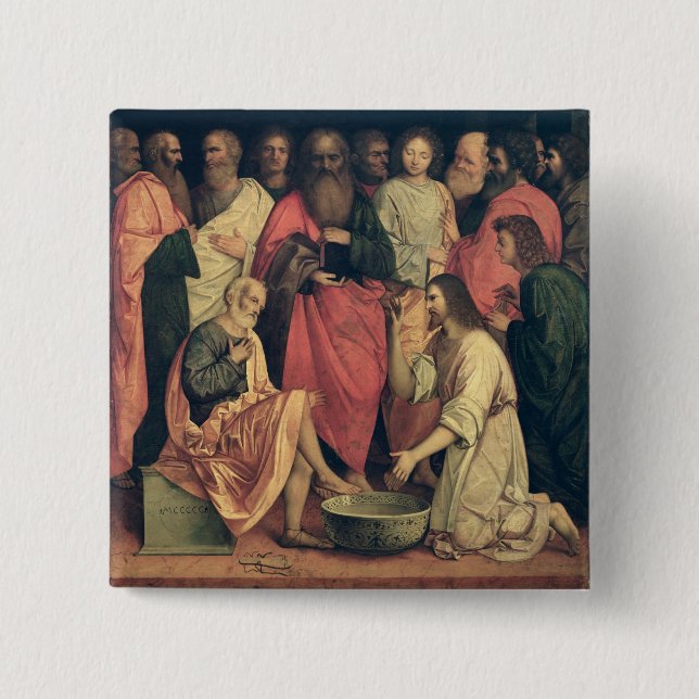 Christ Washing the Disciples' Feet Pinback Button (Front)
