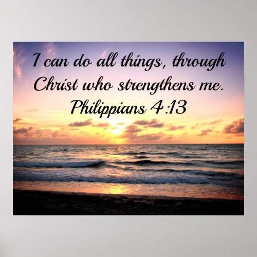 CHRIST WHO GIVES ME STRENGTH SCRIPTURE POSTER