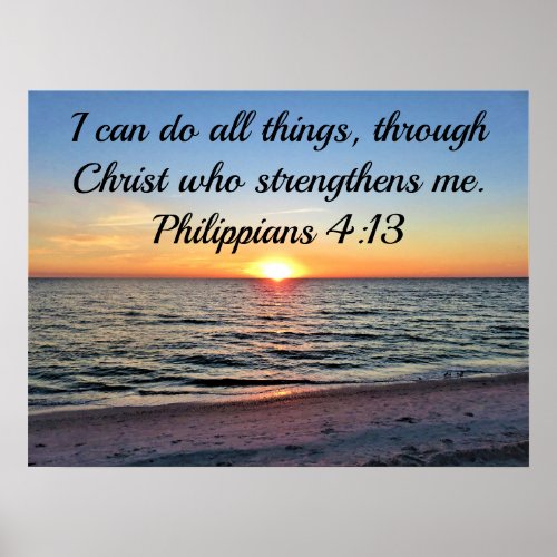 CHRIST WHO GIVES ME STRENGTH SCRIPTURE POSTER