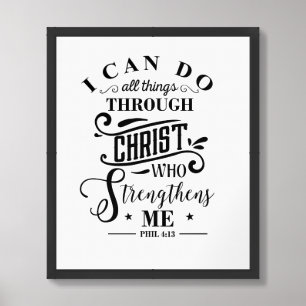 Christ who Strengthens Me Bible Quote Framed Art