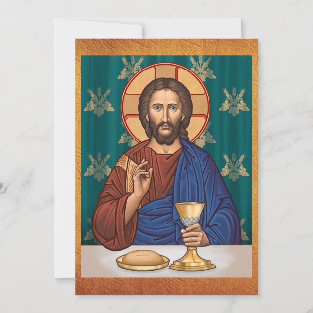 Christ with Chalice, parchment background Save The Date (Front)