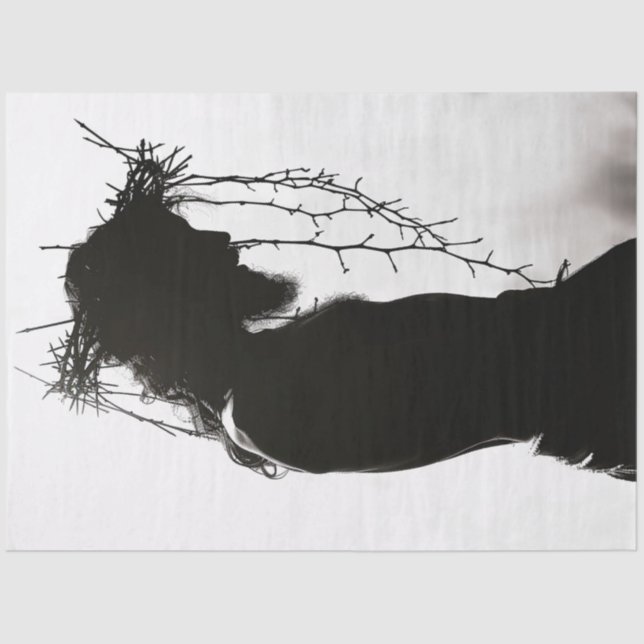 Christ with Crown of Thorns Decoupage Tissue Paper (Front)