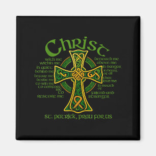 Christ With Me Celtic Cross St. Patrick Breastplat Magnet