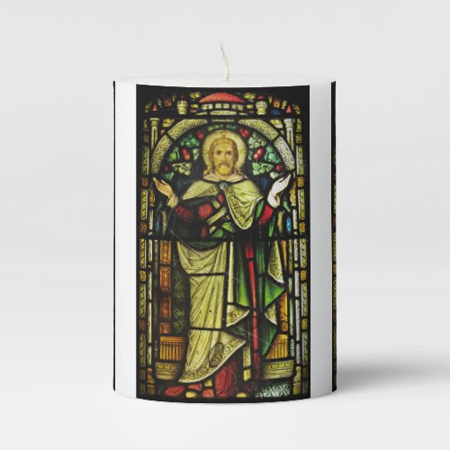 Christ with Open Arms Pillar Candle