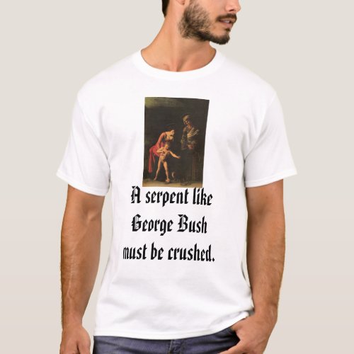 christ with snake Christ Crushing Serpent T_Shirt