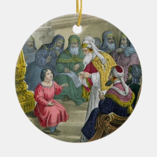 Christ with the Doctors in the Temple from a bibl Ceramic Ornament