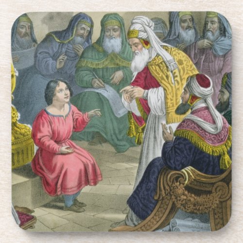 Christ with the Doctors in the Temple from a bibl Drink Coaster