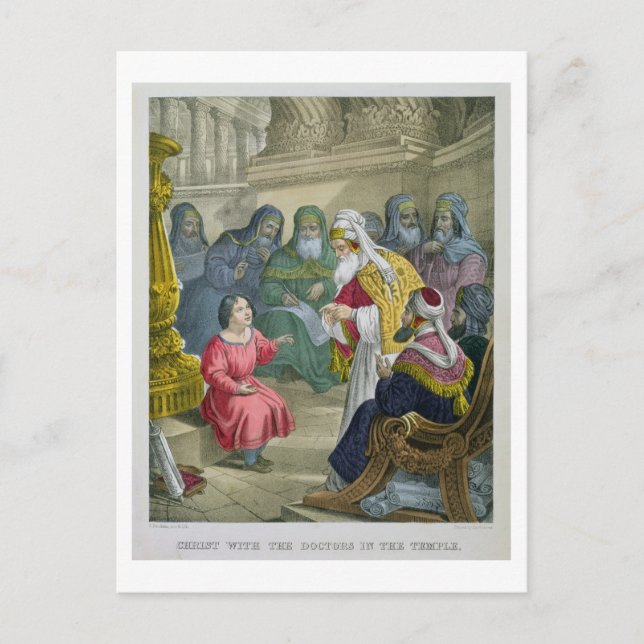 Christ with the Doctors in the Temple, from a bibl Postcard (Front)