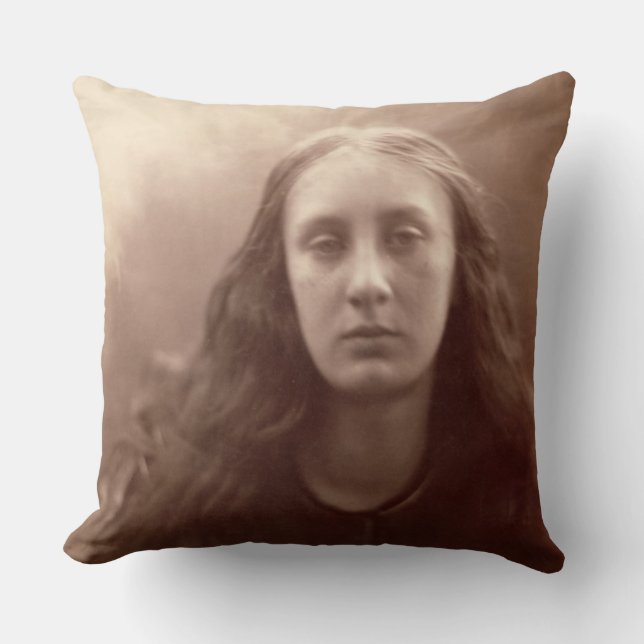 Christabel, portrait of May Prinsep, c.1867 (sepia Throw Pillow (Front)