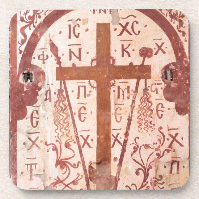 Christain Cross Artwork Beverage Coaster (Front)
